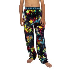 15C746: Boys Super Soft Printed Fleece Lounge Pant- Navy Gamer (9-13 Years)